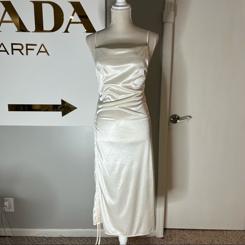 White satin dress